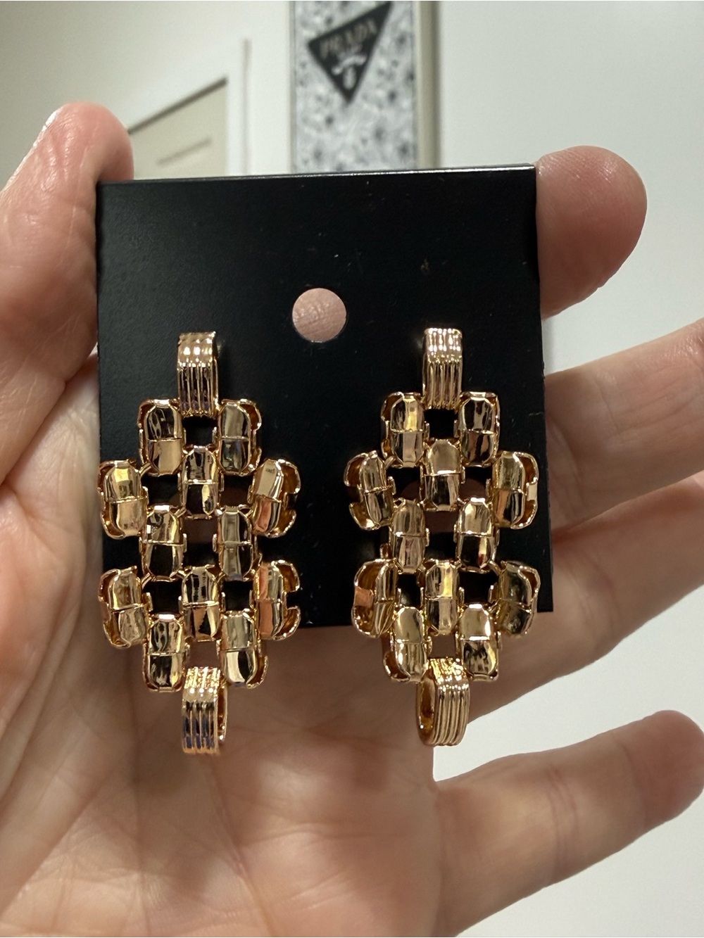 Gold-Tone Statement Chainlink Drop Earrings - Women Jewelry